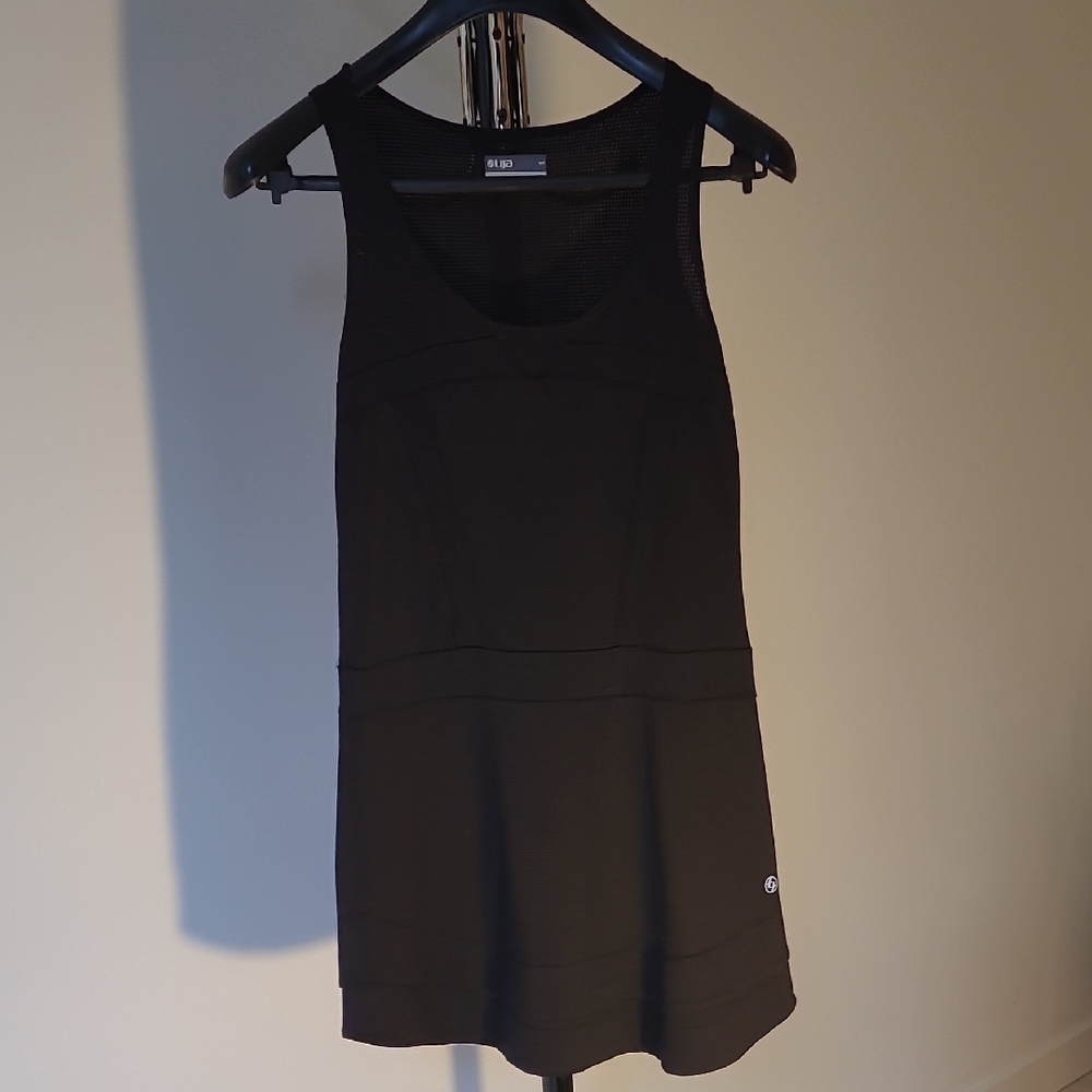 Lija Black Sleeveless Tennis Dress